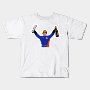 Carlos Sainz celebrating his P3 at the 2019 Brazilian Grand Prix podium Kids T-Shirt